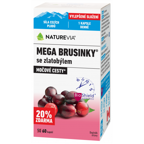 Swiss NatureVia Mega brusinky - Мега Клюква 500 мг, 60 капсул